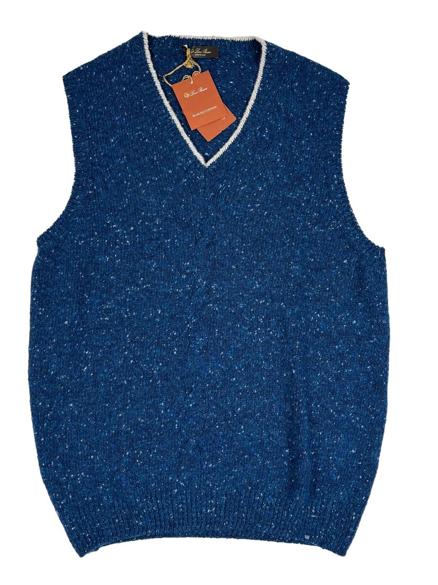 Loro Piana Blue 100% Thick Cashmere Vest Size 4XL, EU 60 Made in Italy |  eBay