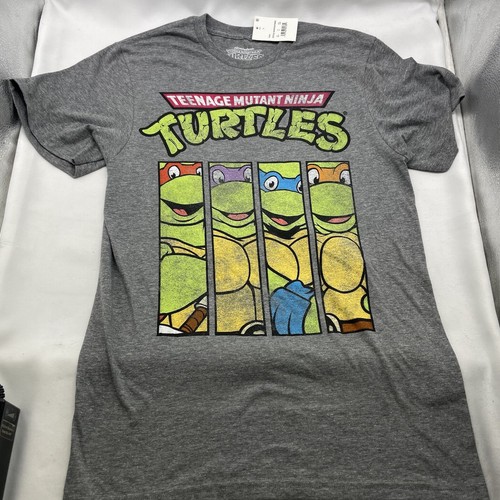 S Teenage Mutant Ninja Turtles TMNT Graphic T Shirt Mens Gray Short Sleeve SMALL - Picture 3 of 5