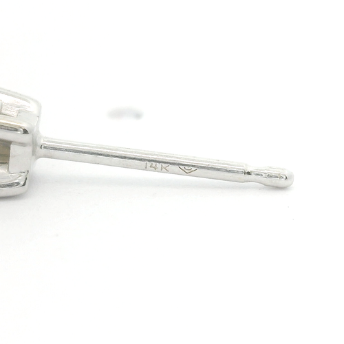 Brand New 1/3cttw Princess Cut Diamond Stud Earrings 14k White Gold - Picture 6 of 6