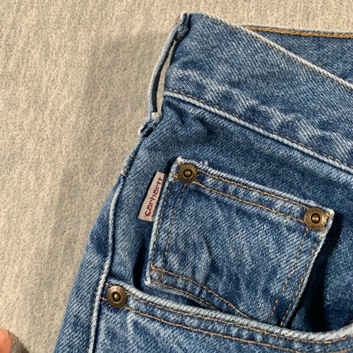 Carhartt Jeans Mens 28x30 Blue Denim Straight Traditional Fit Workwear - Picture 5 of 15