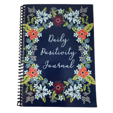 Daily Positivity Journal Gratitude Practice Writing Journal Notebook Blue 8x5"