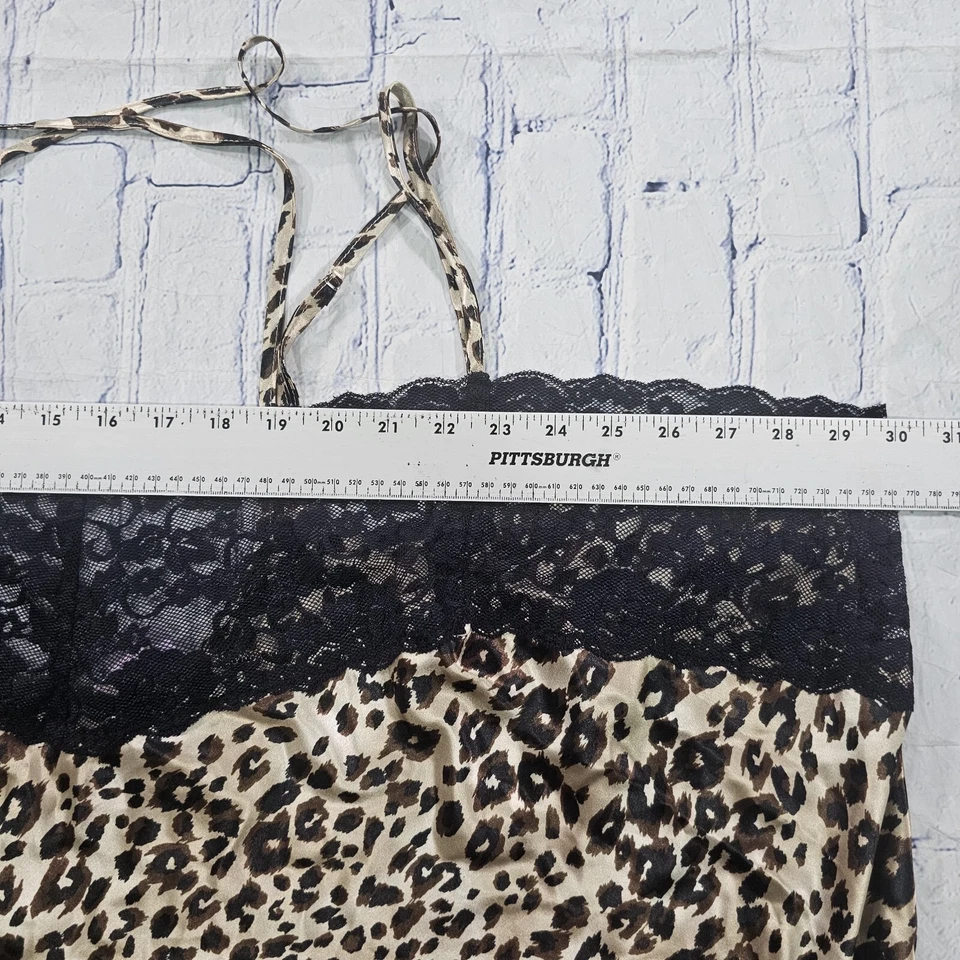 Camisola Amoureuse Feminina TAMANHO 5X Longa Maxi Cetim Chita Acabamento em Renda Tiras Costas - Imagem 4 de 4