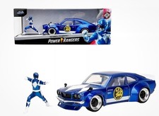 JADA 1974 MAZDA RX-3 & BLUE RANGER FIGURE "POWER RANGERS" 1/24 DIECAST CAR