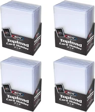 Trading Card Sleeves Hard Plastic Clear Case Holder 100 Baseball Cards Topload