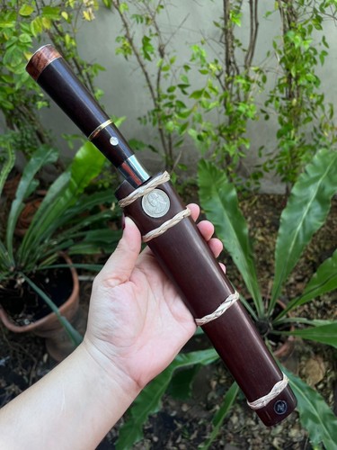 Handmade Thai Enep machete camp knife 9.8" Bearing steel engraved blade,Rosewood - Picture 19 of 22