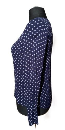 Blaue gepunktete Bluse von Kaffe, Langarm, Baumwolle, Größe 38 - Bild 3 von 5