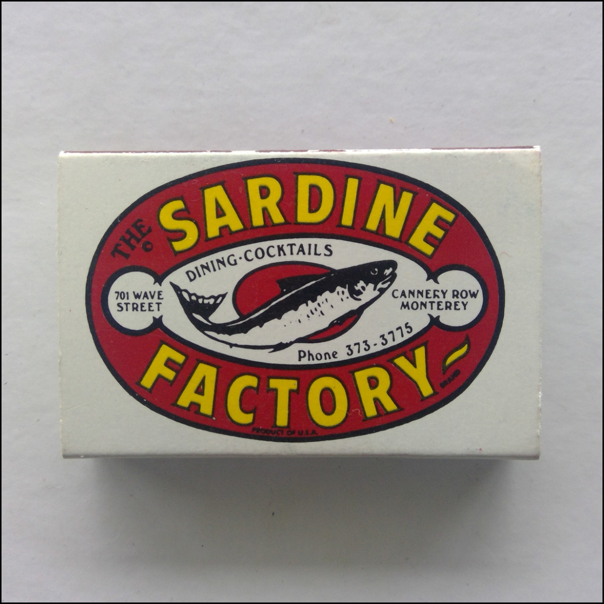 The Sardine Factory 701 Wave St Cannery Row Monterey 3733775 Matchbox