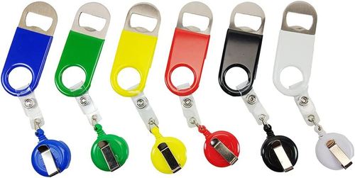 Einziehbarer flacher Bierflaschenöffner mit Gürtelclip für Barkeeper, Kellner 6er Pack - Bild 1 von 3