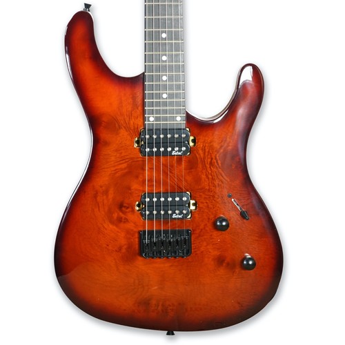 6 String Electric Guitar Maple Neck Burl poplar top Okoume Body - Picture 2 of 7