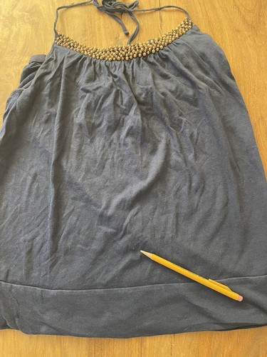 Vintage Banana Republic Dark Blue Beaded Halter Open Back Size M Juniors - Bild 16 von 17
