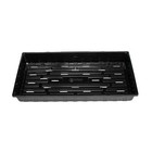 Sunpack 10x20 Heavy Duty Plastic Seed Starting Tray w/ Drainage Holes, Black, 2"