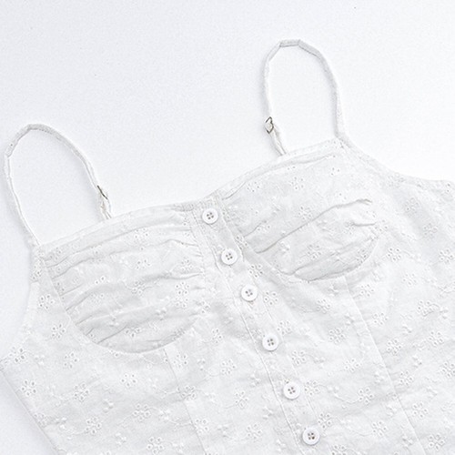 Sleek Womens Spaghetti Strap Y2K Vest with Floral Crochet Embellishments - Picture 10 of 48