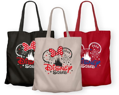 Mickey Minnie Group Squad Tote Bag Vacation Matching Carrying Purse Gift - 第 1/6 張圖片
