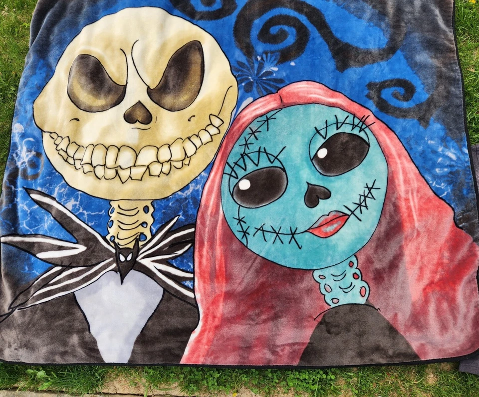 Forever togethr Jack/ Sally Nightmare B4 Christmas Day of dead full blanket  - Imagem 2 de 4