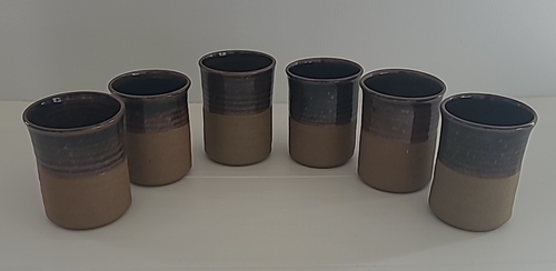 6 x Pottery Clay Glazed Handmade Coffee Mug/Tumbler Rustic - Picture 8 of 12