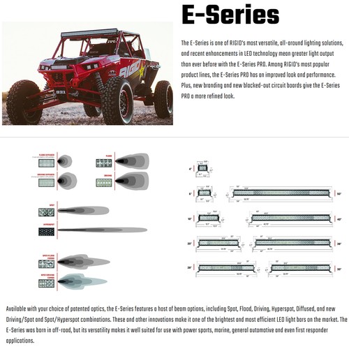Rigid 130213BLK E-Series PRO 30 inch LED Spot Light Bar Black Aluminum Universal - Foto 6 di 9
