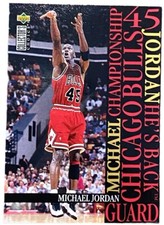 1995 Upper Deck Collector's Choice He's Back Michael Jordan #M2, Jersey #45