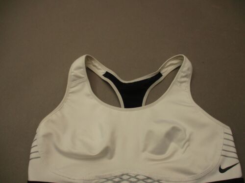 Nike Dri Fit Size S Womens White Unlined Wireless Pull On Sports Bras 7K - Picture 2 of 5
