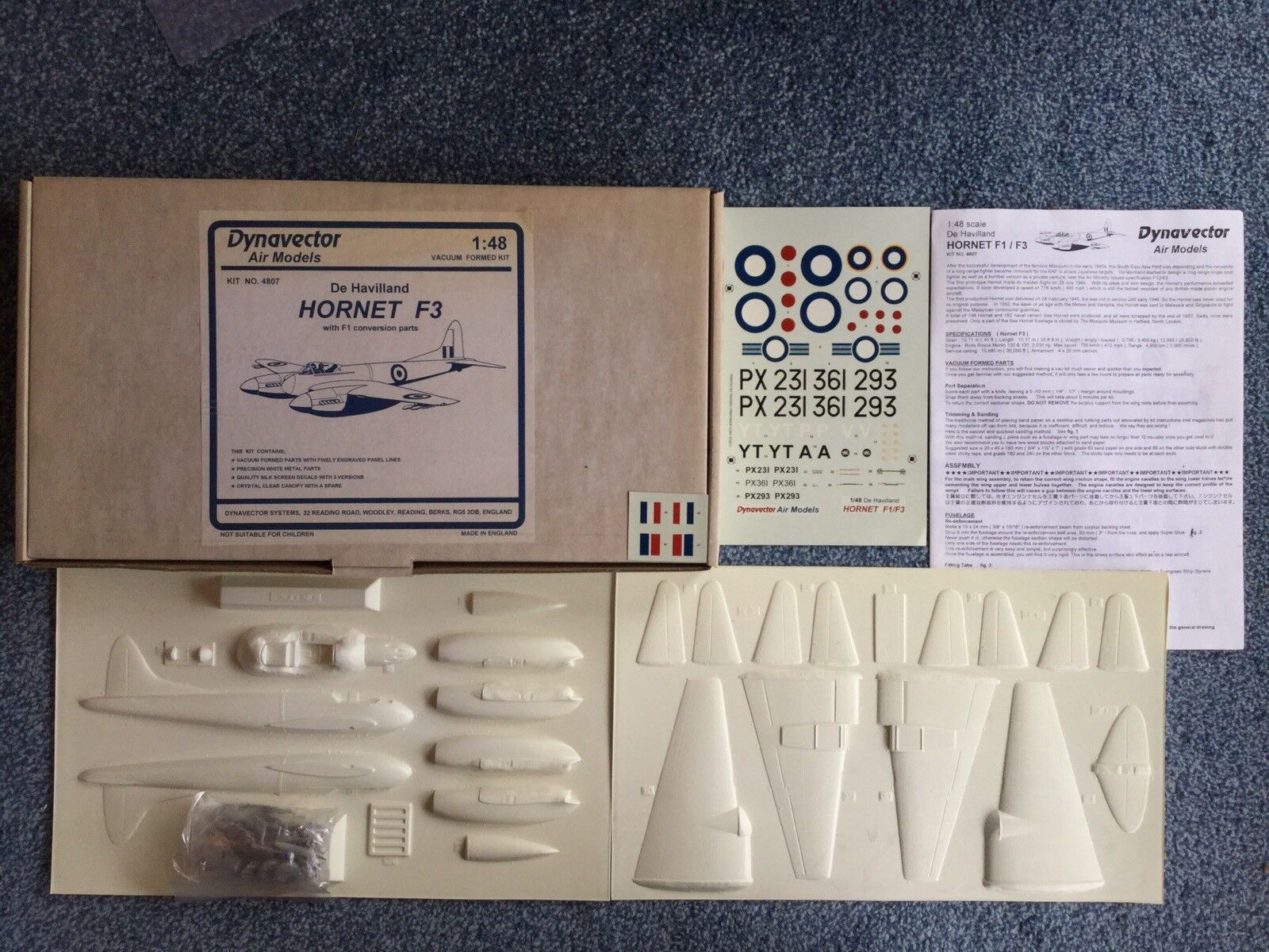 Dynavector 1 48 4807 Dh Hornet F3 (Vacuform & Metal Kit) Dynavector 1 48 4807 Dh Hornet F3 (Vacuform & Metal Kit)