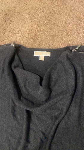 Michael Kors Gray Sweater Dress Sleeve Zip Shoulder Size Large - Picture 2 of 6