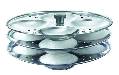 Idli Dhokla Maker Stand Steel Stainless Steel Cooker Kitchen Utensil 3Rack