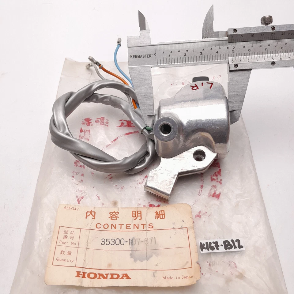 Honda CL90 CL70 CB100 CB125S CD125 175 CL100 Handle Switch Left LH 35300-107-671 - Image 4 of 4