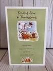 Thanksgiving Card Across Miles Card Mailbox Bird Squirrel Hearts Close As Ever