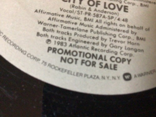 YES~leave it/city of love ATCO 1983 PROMO SAMPLE (EP) Ex / (JACKET) Ex - Imagen 4 de 5