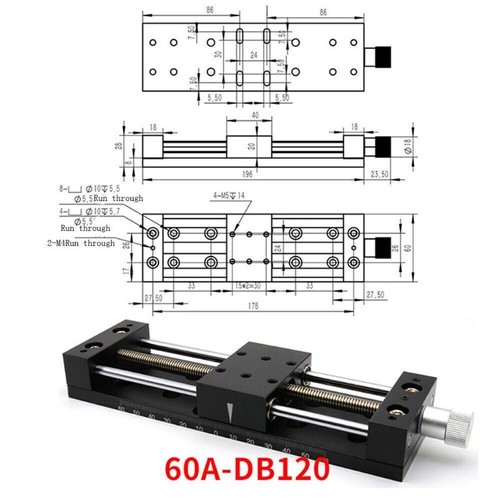 X-axis 20/40/60/80A-DB10-120 Manual Linear Stage Translating Displacement Stage- - Picture 17 of 22