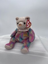TY Beanie Baby - OCTOBER the Birthday Bear (7.5 inch) 2001 Free Shipping