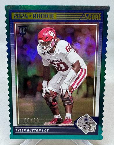 Tyler Guyton 2024 Score Rookie Die Cut #08/10 Dallas Cowboys Oklahoma Sooner RC - Picture 1 of 10