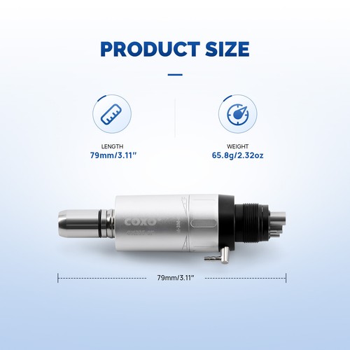 COXO Dental Low Slow Speed Handpiece 1:1 Straight Contra Angle Air Motor 4 Hole - Picture 113 of 118