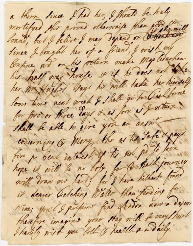 1736 LETTER MICHAEL BLOUNT to DORMER re BATH + HUNTING HORSE ..READING ONE LINE - Picture 4 of 7