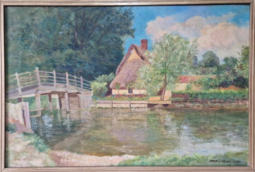 Sydney Amos Driver (1865-1936) Large Vintage 1930's River Landscape Oil Painting - Bild 4 von 9