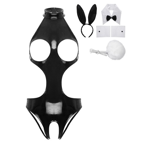 Lencería para mujer Chemise Body look húmedo ropa de club nocturno Raves conjunto de disfraces hueco - Imagen 31 de 43