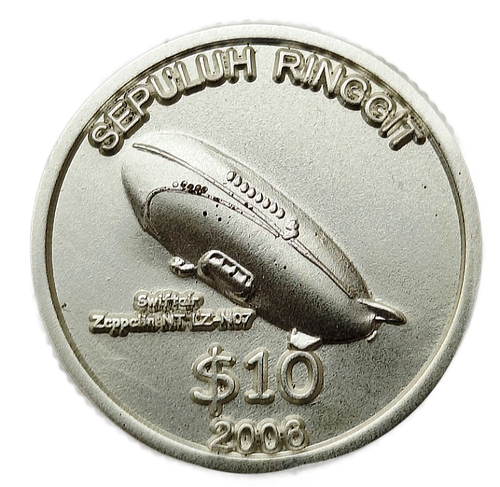 OCCUSSI AMBENO - TIMOR 10 RINGGIT 2006 AIRSHIP ZEPPELIN COPPER-NICKEL UNC - Picture 1 of 2