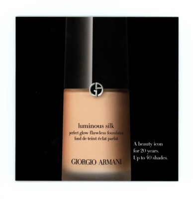 Giorgio Armani Luminous Silk PERFECT GLOW Flawless Foundation Sample Card
