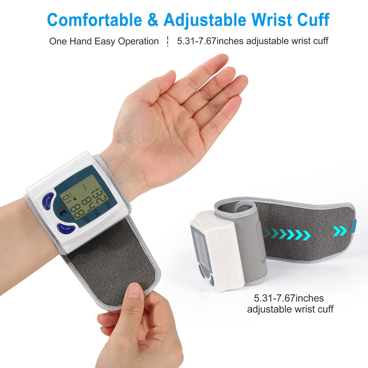Automatic Digital Wrist Blood Pressure Monitor BP Cuff Machine