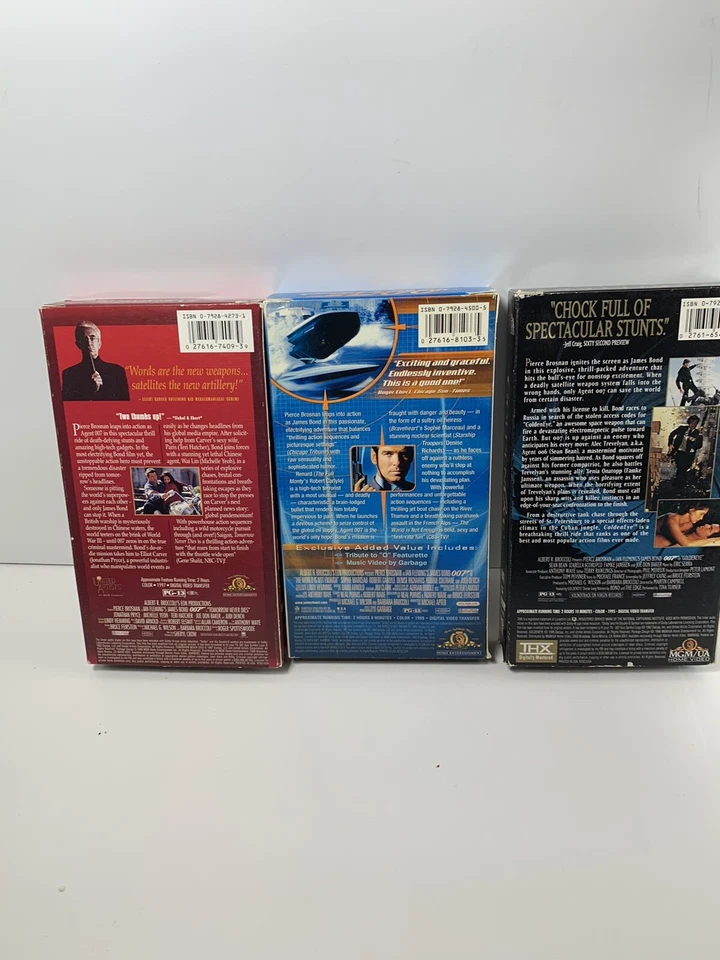 VHS James Bond 007 Collection Pierce Brosnan Tomorrow Never Dies Goldeneye Read - Image 2 of 2