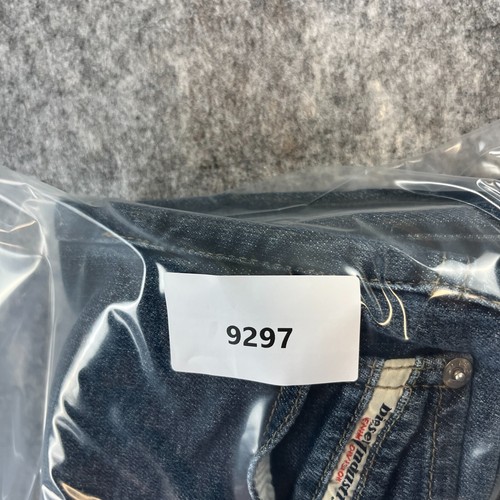 Jeans rectos Diesel para mujer 30 30 azul lavado oscuro desteñido vintage botón mosca - Imagen 10 de 10