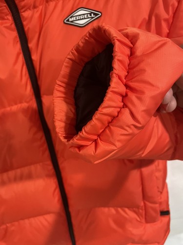 Merrell 110 Mens Puffed Terrain InsulateJacket USA Size XL Orange Zip Pockets - Picture 7 of 12