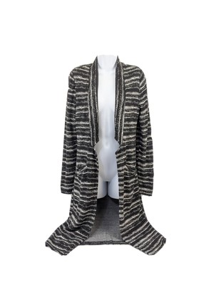 black and white striped duster cardigan