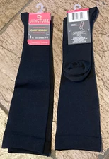 2 Pairs  JUNCTURE Compression Knee High Socks, Black fits Shoe Size 5-9 NWT