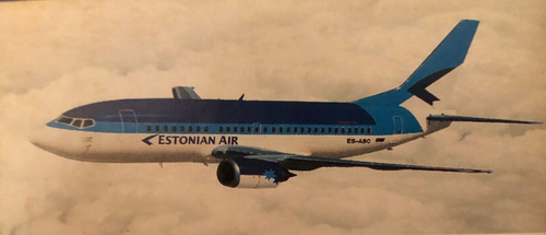 Vintage Estonian Air Airlines Label Airway Luggage Sticker - Picture 2 of 3