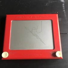 VTG Etch A Sketch No. 505 Ohio Art Company Magic Screen Red Frame Working