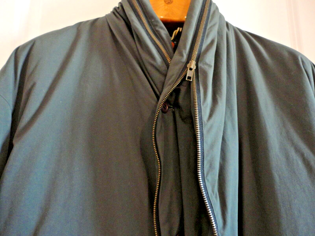 ISSEY MIYAKE MEN Vintage 80s Green Shawl Collar Coat Jacket