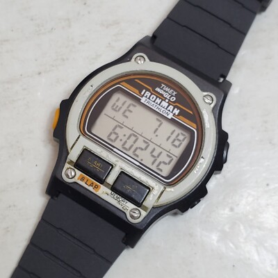 Vintage 1995 TIMEX Ironman Triathlon 8 Lap Digital Black