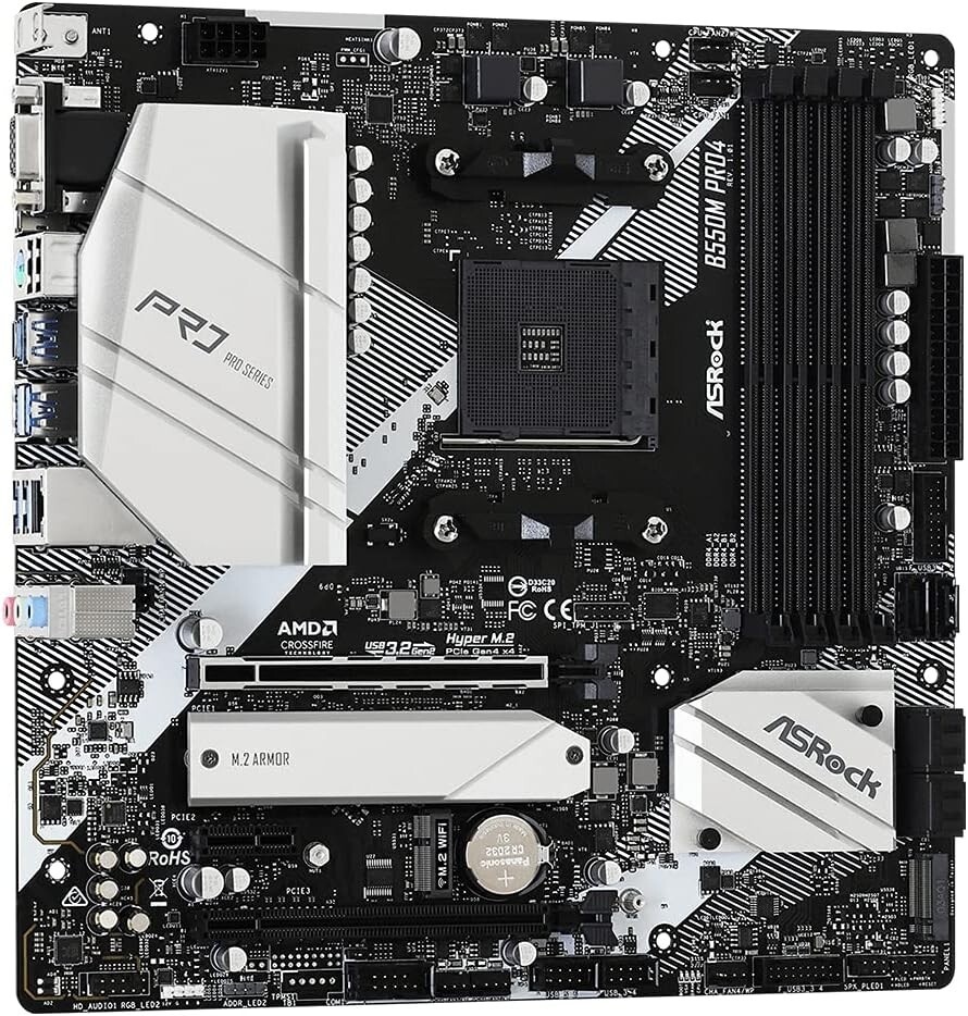 ASRock B550M PRO4 AM4 AMD B550 SATA 6Gb/s Micro ATX AMD