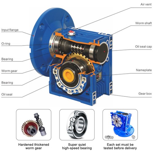 NMRV040 71B5 Schneckengetriebe Getriebemotoren 18MM BORE WORM GEARBOX 18~240 RPM - Picture 3 of 11