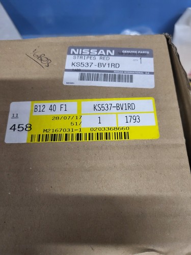 GENUINE NEW NISSAN JUKE 14 - 19 ROOF / BONNET STRIPES - RED KS537 BV1RD - Picture 2 of 2